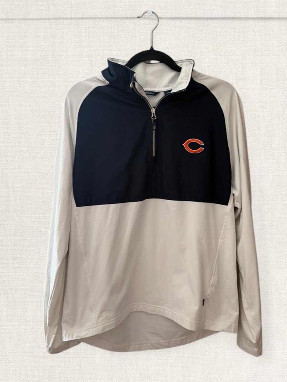 Cutter & Buck Blue and White Chicago Bears Quarter-Zip Pullover
